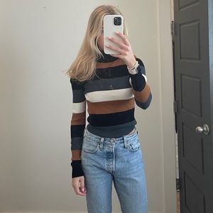 striped turtleneck long sleeve